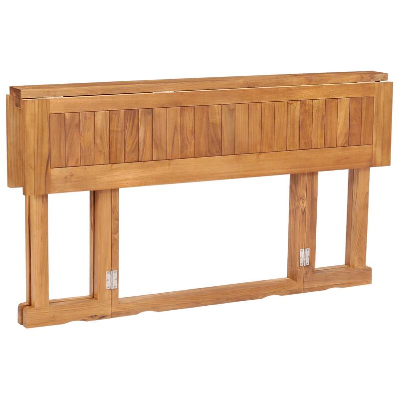 Chic Teak Hatteras Rectangular Teak Wood Outdoor Folding Dining Table, 56 x 28 Inch