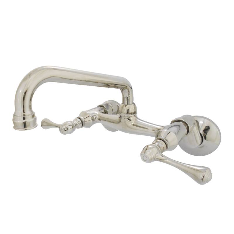 Kingston Brass Kingston 1.8 GPM Wall Mounted Bridge Kitchen Faucet - Polished Nickel
