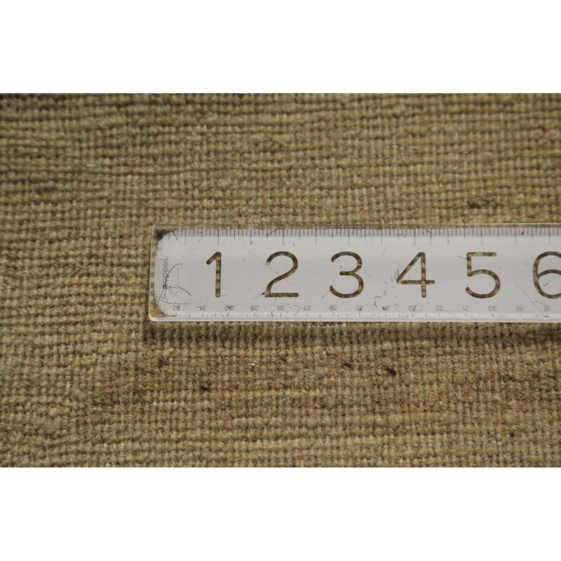 Gold & Green Modern Gabbeh Oriental Rug Hand-Knotted Wool Carpet - 2'8" x 4'0"