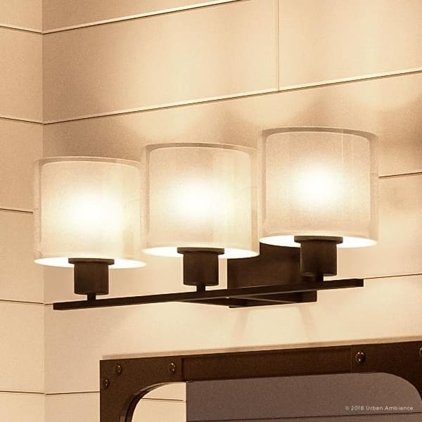 slide 2 of 6, Luxury Cosmopolitan Bathroom Vanity Light, 7.375"H x 23.5"W, with Transitional Style, Olde Bronze Finish by Urban Ambiance