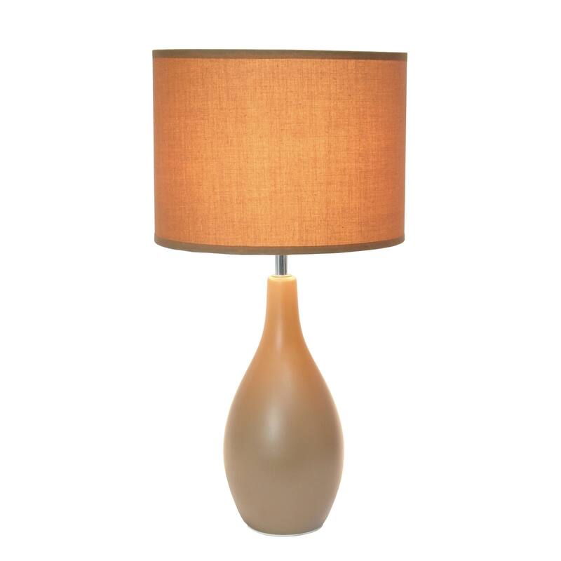18.11 in. Light Brown Finish Table Lamp with Brown Shade, Sturdy Table Lamp for Living Rooms and Bedrooms