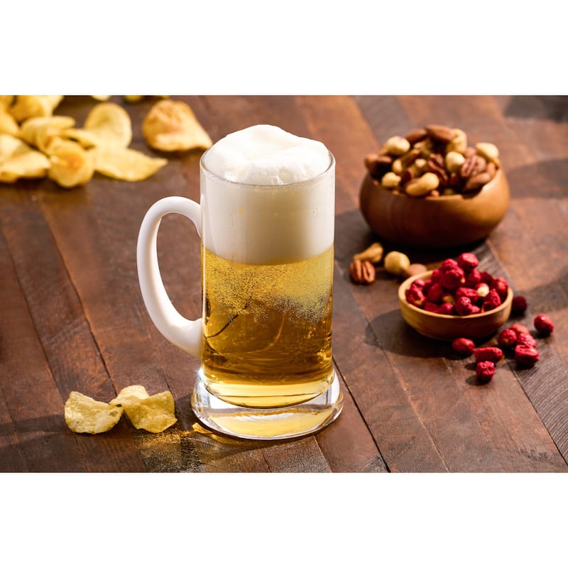 Majestic Gifts Inc. European 24 oz. Glass Mug w/ wht handle w/ base