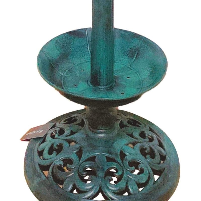 Solar Outdoor Bird Bath Antique Pedestal Fountain Decor Backyard, Gardens W/planter Foundation, Feeder, Stylish Led Lamp