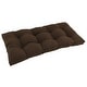 preview thumbnail 91 of 94, Solid Twill Tufted Indoor Bench Cushion (Multiple widths from 42 to 60 inch) 42" wide - Chocolate