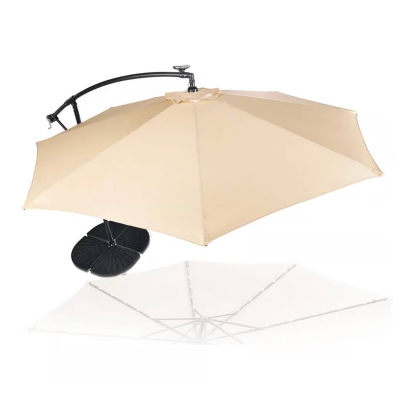 Living Accents Roman 10 ft. Tiltable Blue Offset Umbrella