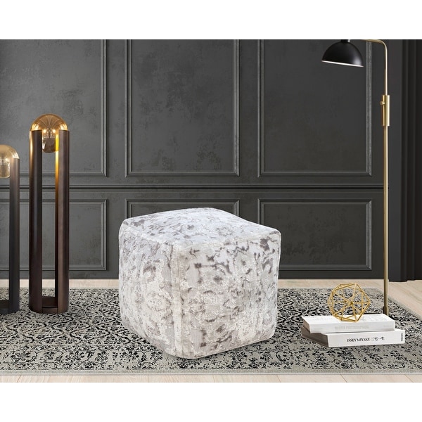 Chic Home Adara Ottoman Viscose Upholstered Two Tone Square Pouf. Opens flyout.