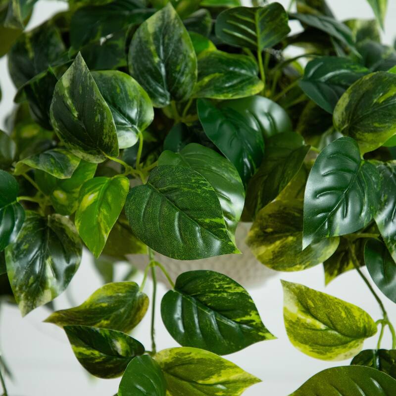 Pre-Lit Pothos Artificial Plant - 24" - Warm White LED Lights