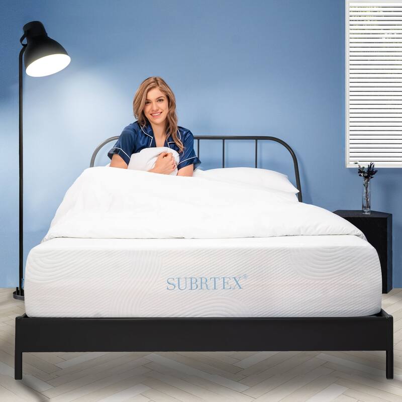 Subrtex 10-inch Gel-Infused Memory Foam Bed Mattress With Cover - King