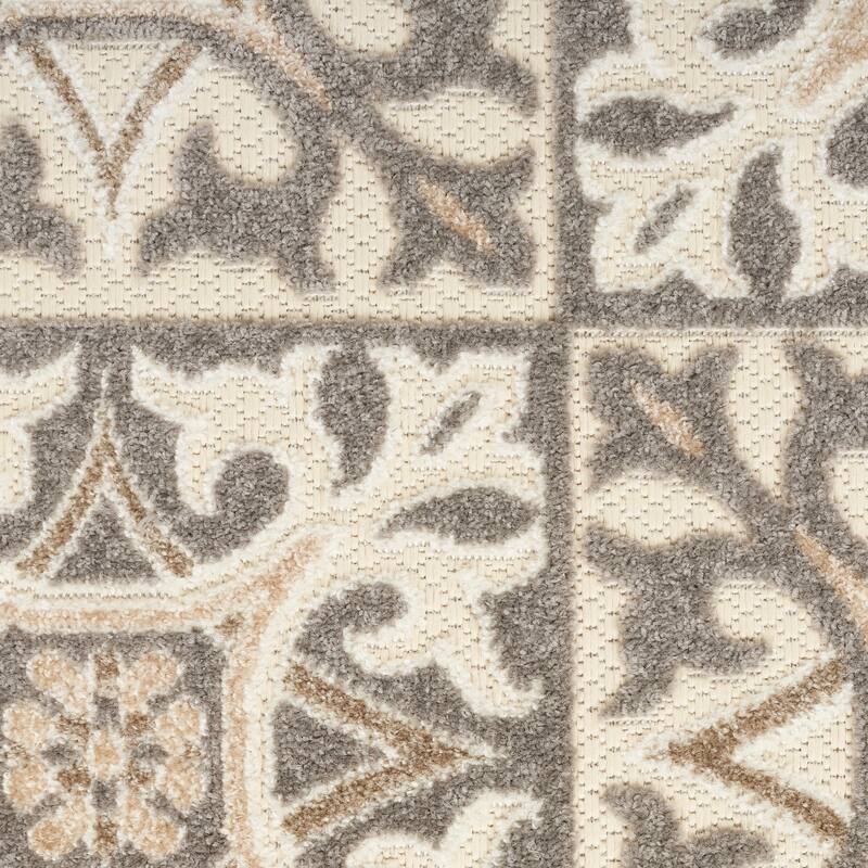 Nourison Aloha Indoor/outdoor Grey Geometric Area Rug