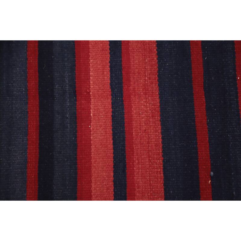 Hand Woven Oriental 100% Wool Carpet Southwestern Modern Red Kilim Area Rug - 9' 10'' X 4' 9''