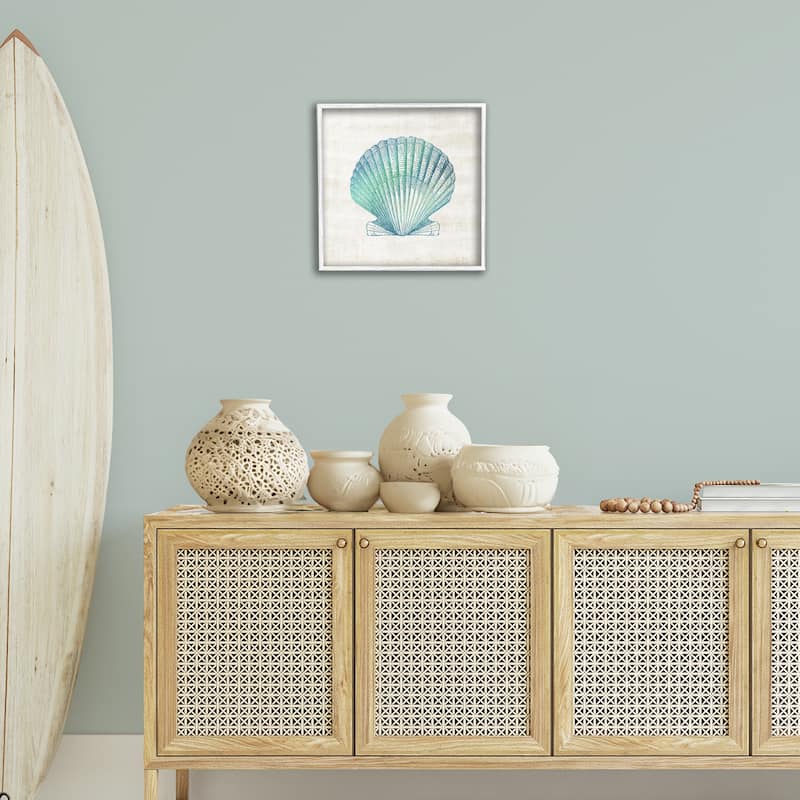 Stupell Gradient Clam Seashell Framed Giclee Art Design By Susan Arnot
