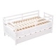 preview thumbnail 13 of 33, Low Loft Bed Twin Size with Trundle, ladder and Storage Drawers, White