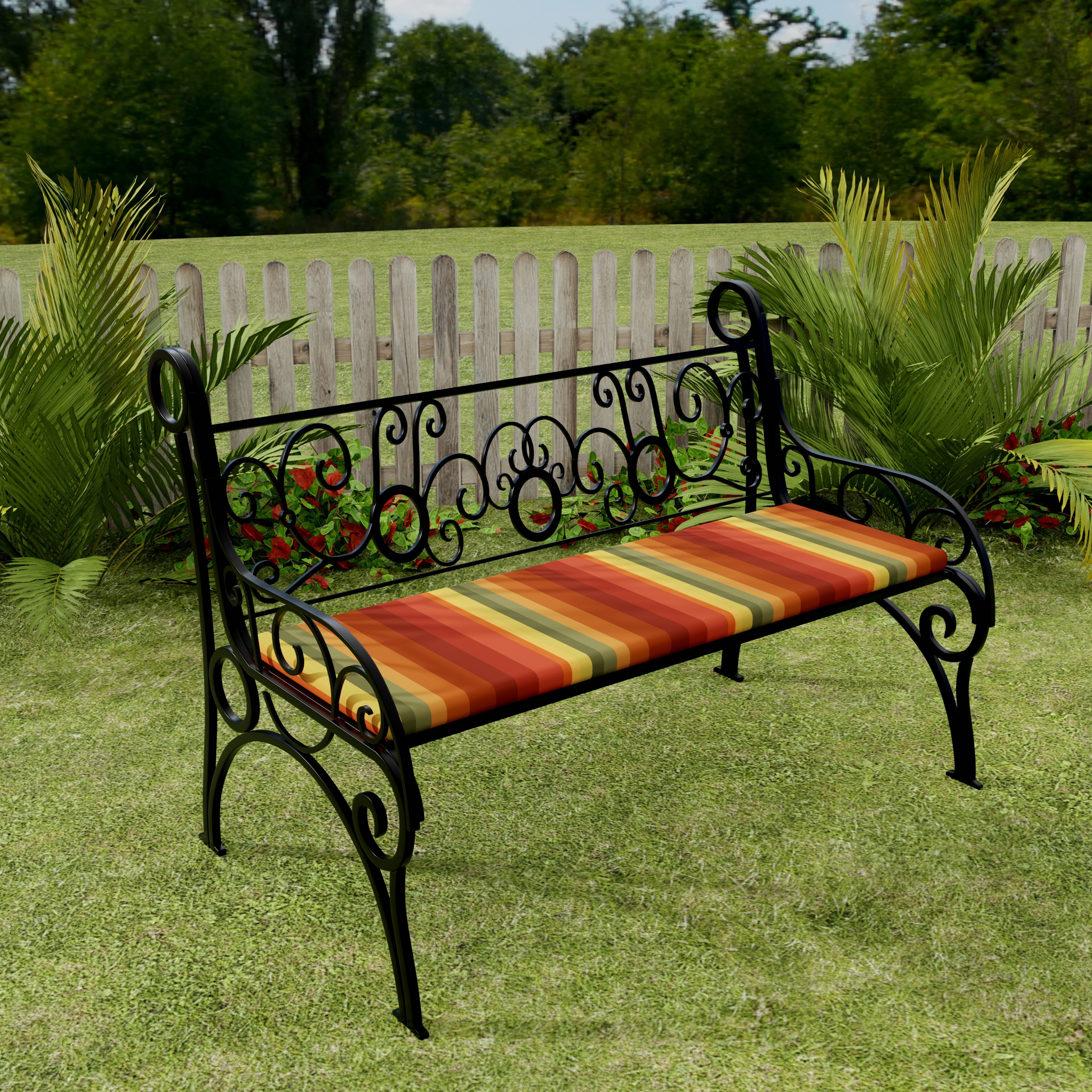 48 x 18 Outdoor Bench Cushion with Ties 18 L x 48 W x 3.5 H On Sale Bed Bath Beyond 35438664