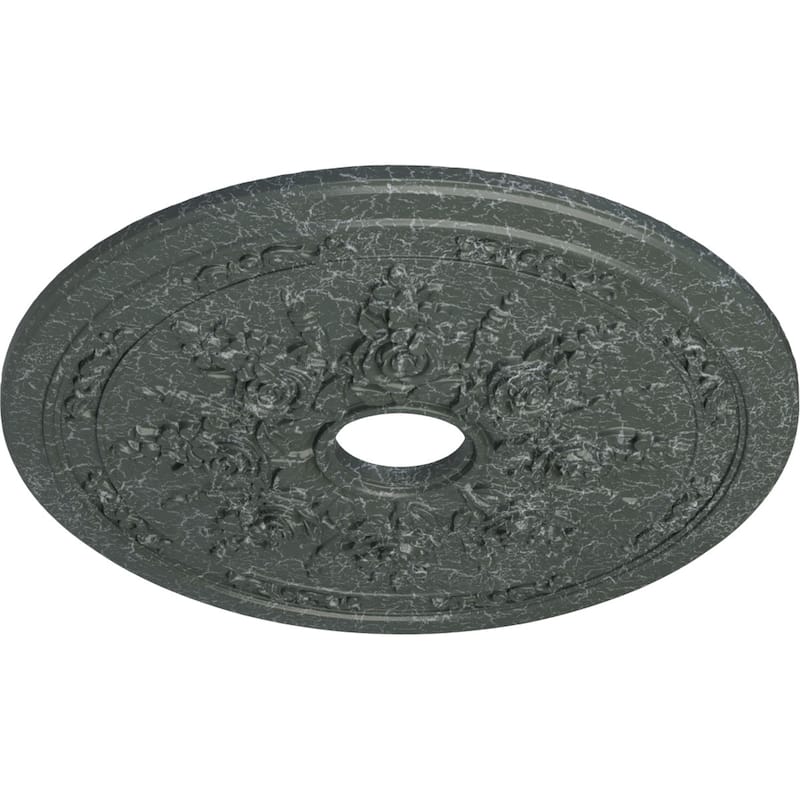 23 5/8"OD x 4"ID x 1 1/2"P Rose and Ribbon Ceiling Medallion