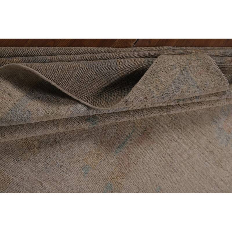 Earth Tone Oushak Turkish Large Rug Handmade Wool Carpet - 10'0"x 13'6"