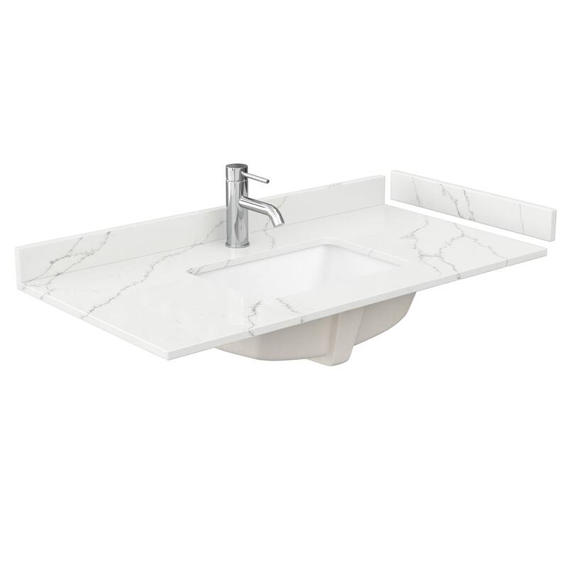 Wyndham Collection WCFQC142STOPUNS-Q 42" Quartz Vanity Top with - Giotto Quartz - Colored