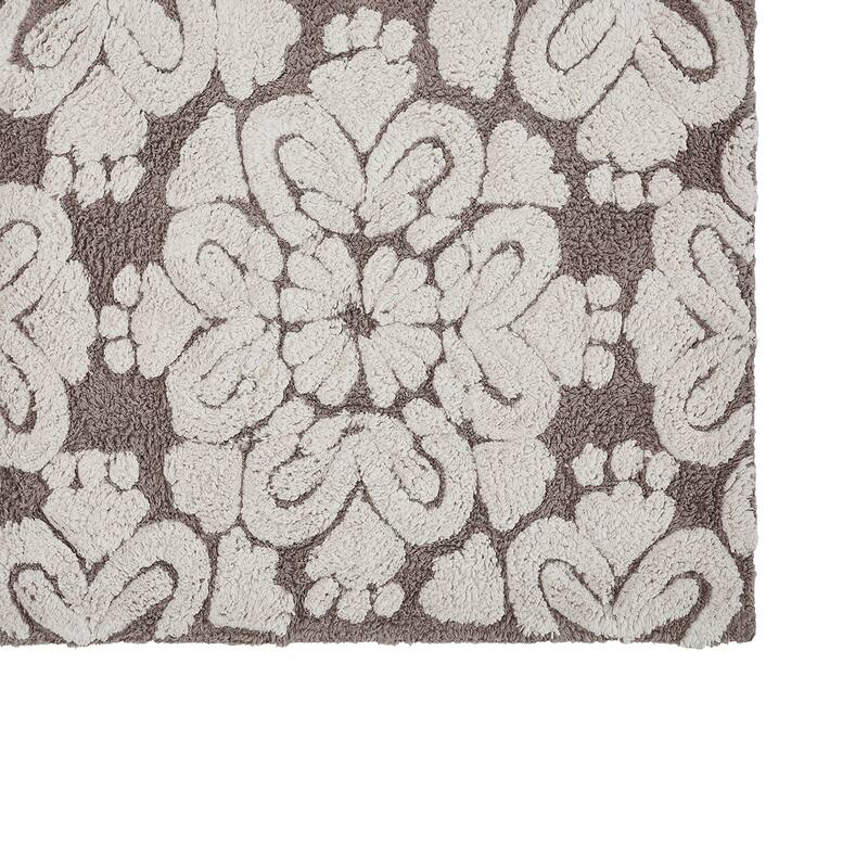 Better Trends 100% Cotton Soft & Super Absorbent Bathroom Rugs - Medallion Collection Non-Skid Latex Machine Washable Bath Mats
