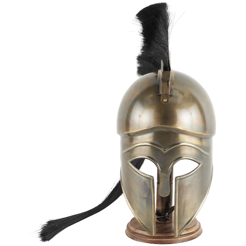 Troy Greek Achilles Trojan Metal Replica Helmet with Stand - N/A