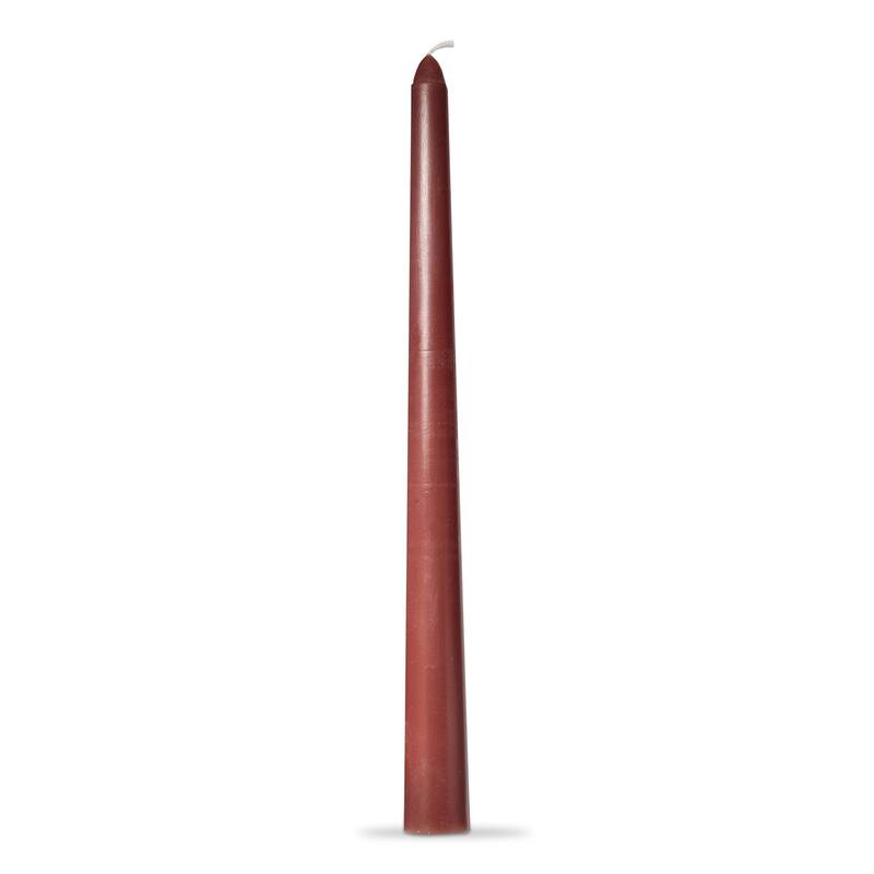 Color Studio 12" Traditional Taper Unscented Smokeless Paraffin Wax Candle Plum Purple, Set of 4, Burn Time 8 hrs.