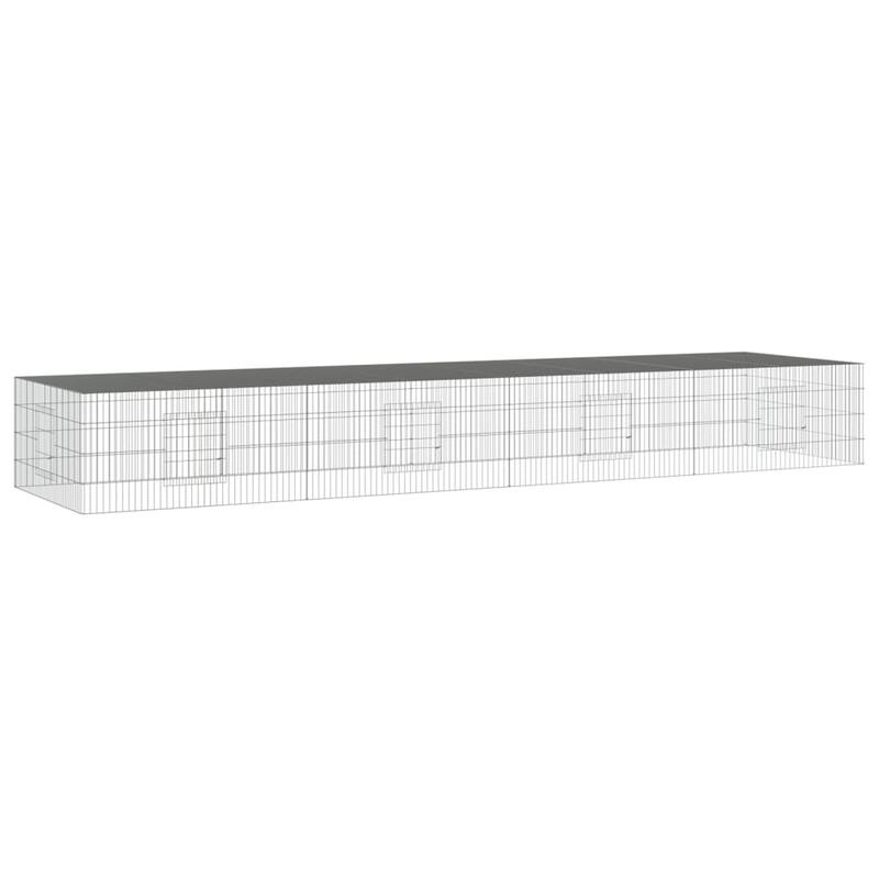 vidaXL Rabbit Cage Small Animal Run Hutch Playpen Enclosure Galvanized Iron
