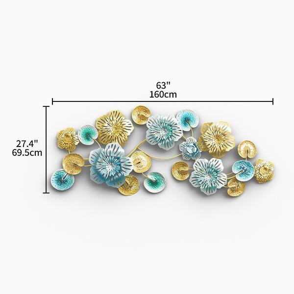 Moasis Distressed Multi-Color Metal Floral Layered Plates Wall Decor