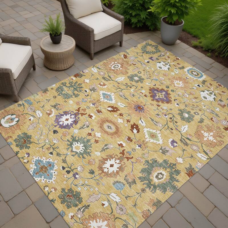 Machine Washable Indoor/ Outdoor Traditional Marci Chantille Rug