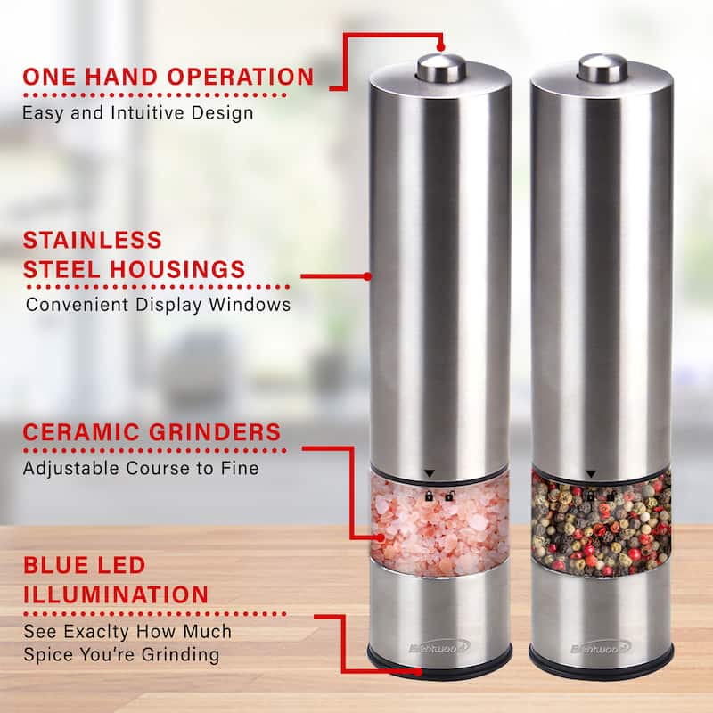 Brentwood Electric Salt and Pepper Grinders - 7'6" x 9'6"