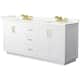 Option White / Giotto Quartz Top / Brushed Gold Hardware