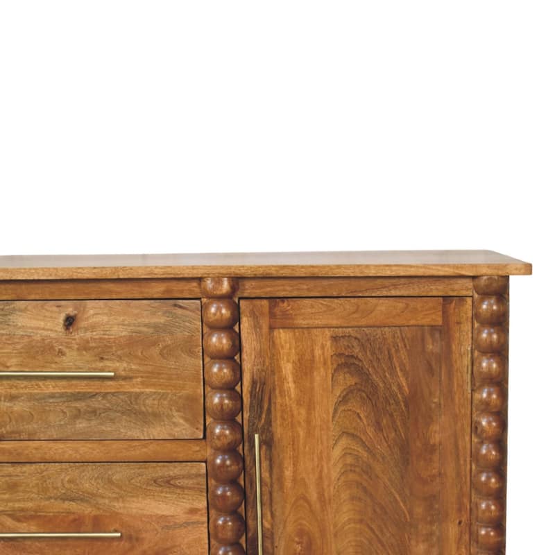 Artisan Furniture Solid Wood Spindle Sideboard 3 Drawers & 2 Doors - N/A