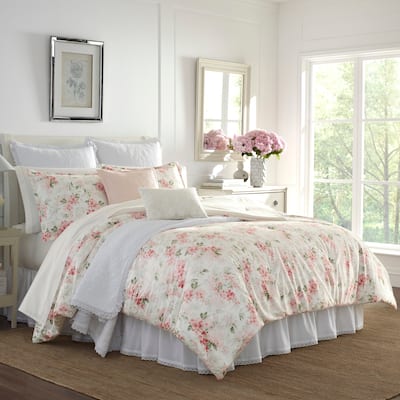 Laura Ashley Wisteria Pink Microfleece Comforter Set
