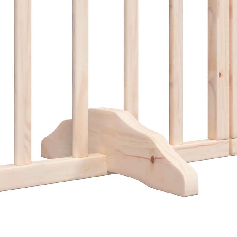 vidaXL Dog Gate Set of 6 Natural Poplar Poplar wood - 35.4 x 118.1 x 0.8