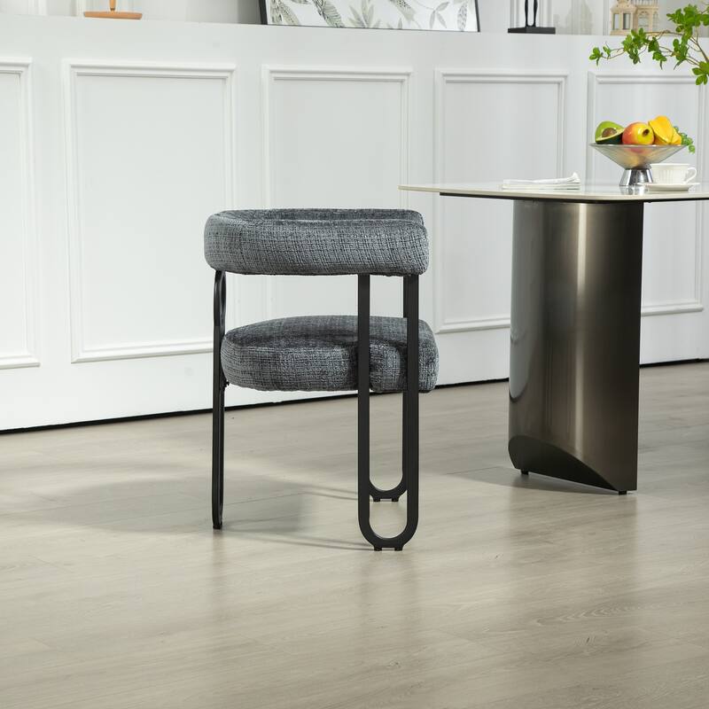 Fabric Upholstered Kitchen Side Dining Chair with Cushion, Backrest, Non Slip Feet for Dining Room Kitchen Living Room Bedroom