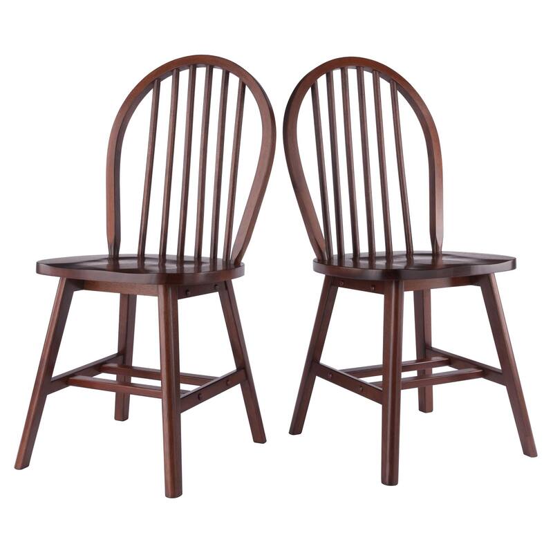 Spindle Arched Back Chair Set - 36.75 - Walnut Brown - Set of 2
