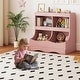 preview thumbnail 15 of 30, Costway Toy Storage Organizer for Toys & Books 4-Cubby Kids Bookcase - See Details