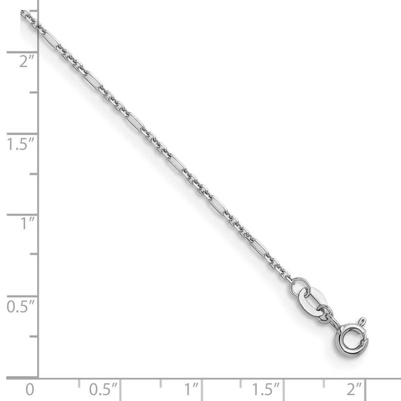Curata Italian 14k White Gold 1.4mm Figaro Chain Necklace (Spring Ring)