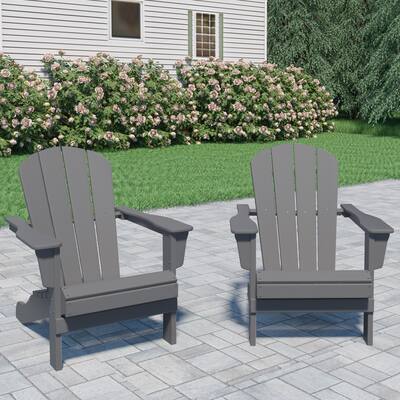Outdoor Recycled Plastic Curveback Adirondack Chair(Set of 2)