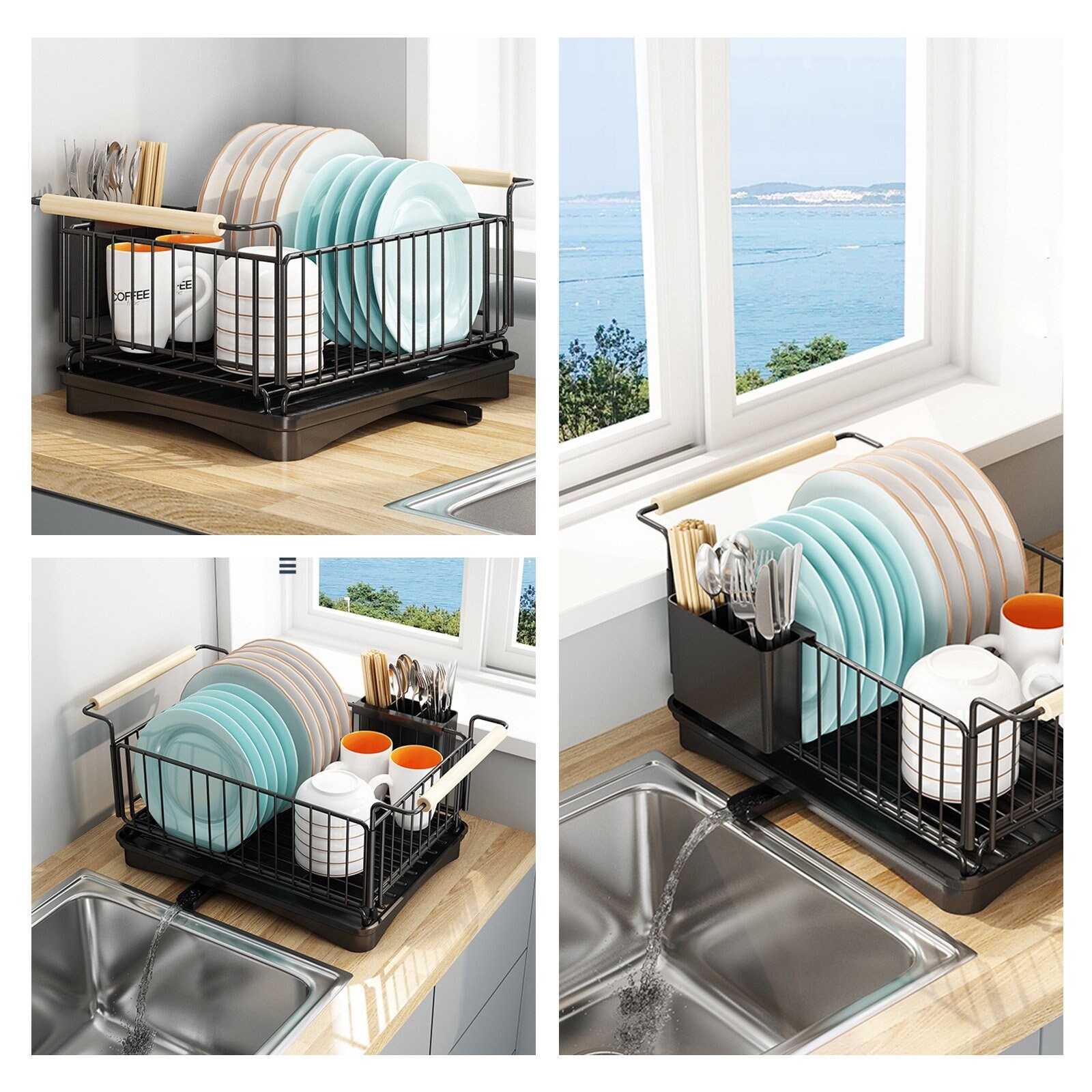 Drying Rack Kitchen 304 Stainless Steel Dish Drainer with Stretchable Spout for Kitchen Counter On Sale Bed Bath Beyond 37482090
