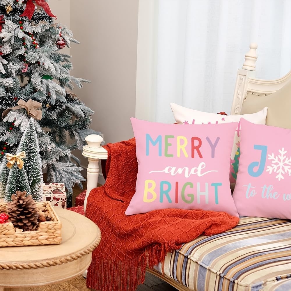 Christmas Throw Pillow Covers Set of 4 Striped Truck Xmas Trees Truck Bed Bath Beyond 39581336