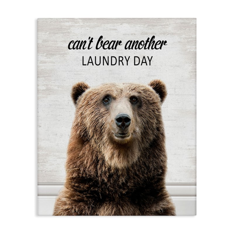 Stupell Can't Bear Another Laundry Day Canvas Wall Art Design By Lettered and Lined - 36 x 48