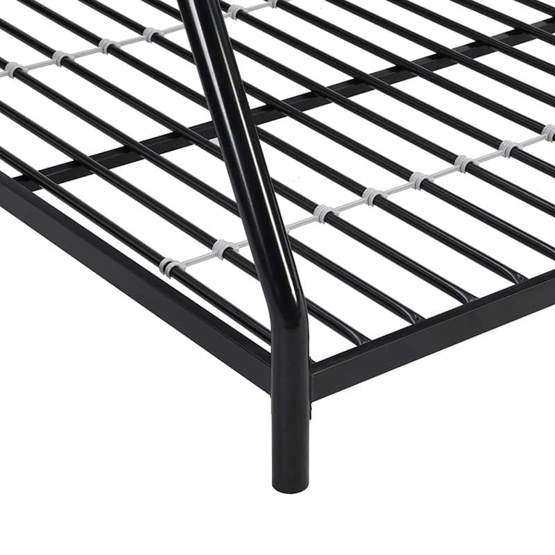 Durable Metal Bunk Bed with Black Finish, Easy Assembly, No Box Spring Needed