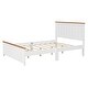 preview thumbnail 18 of 18, Full Size Wood Platform Bed Wooden Slat Support, Vintage Simple Bed Frame with Rectangular Headboard and Footboard, Grey