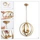 preview thumbnail 10 of 8, Glam Gold Globe 3-light Island Pendant Ceiling Chandelier for Dining Room - W15.5" x H18"