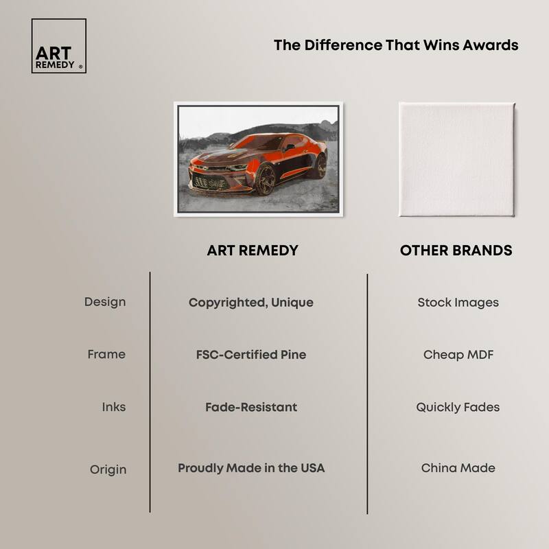 Red Sports Car Canvas by Art Remedy