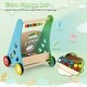preview thumbnail 9 of 7, Toddler Push Walker Activity Center Toy with Burr-free Handle - 14" x 12" x 18.5"