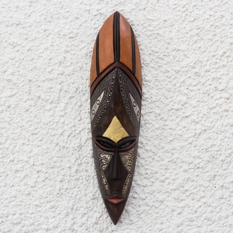 Handmade African Empress African wood mask (Ghana)