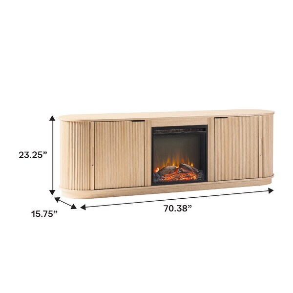 Walker Edison Modern Reeded 70-inch Fireplace TV Stand - Bed Bath