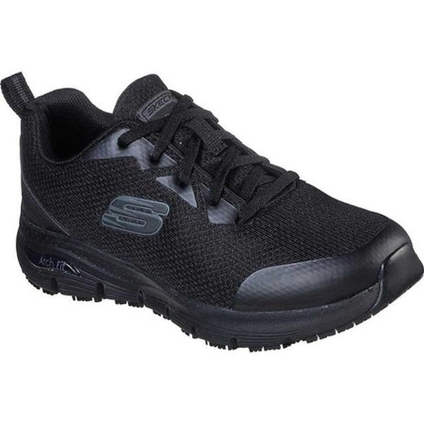 Shop Skechers Women�s Work Arch Fit SR Sneaker Black