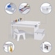 preview thumbnail 5 of 6, Little Artist Monet Play Art Table Kids Furniture - White/Gray - 47"L x 29"W x 22"H