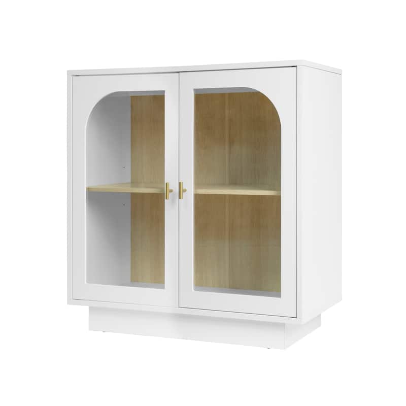 2 Storage Cabinet with Glass Door for Living Room,Dining Room,Study