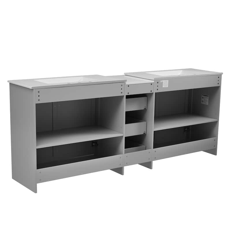Christopher Knight Home - Vesper Ceramic Dual Sink 84" Vanity